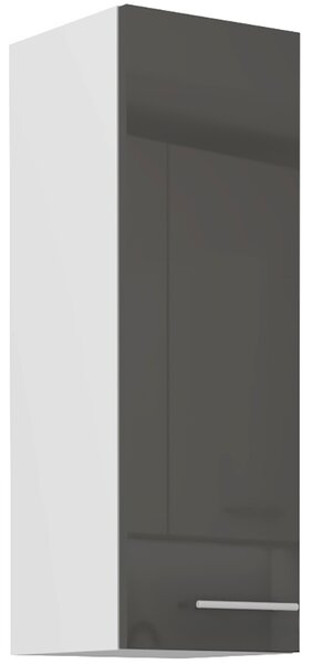 LARA gr | horní skříňka 30G-90 1F s policemi | 30 cm | UNI dvířka | VYSOKÁ | šedá lesk