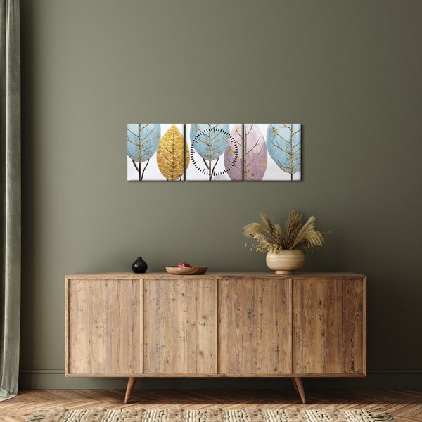 Obraz - Designové stromy (s hodinami) (90x30 cm)