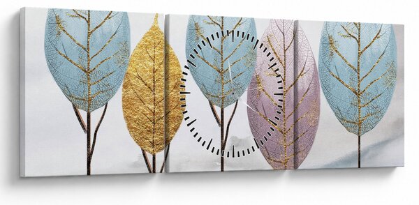Obraz - Designové stromy (s hodinami) (90x30 cm)