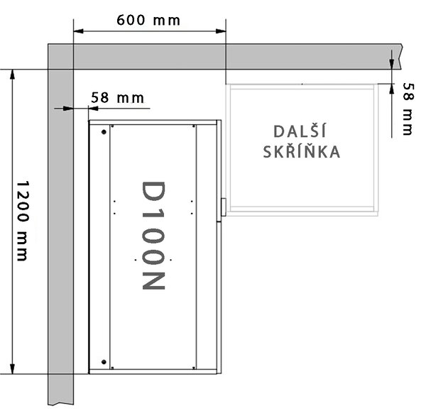 SORENTO pg | dolní skříňka D100N rohová | 120x60cm | PRAVÁ | puccini/zelená