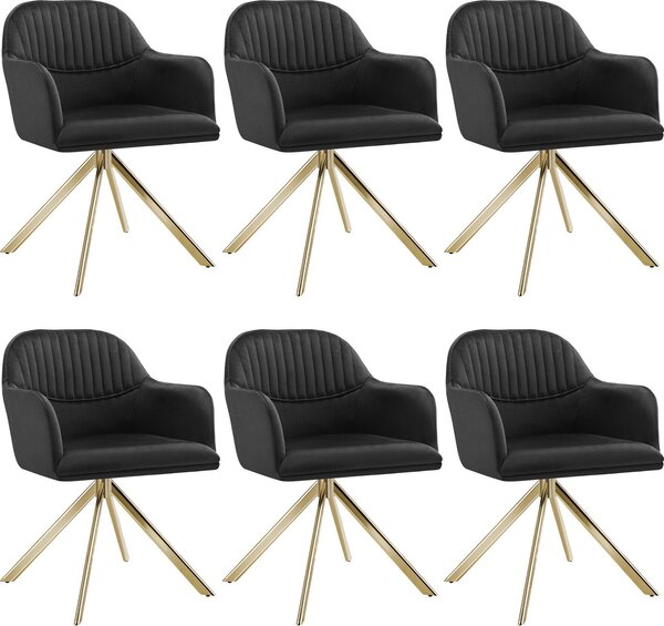 Tectake® sametová otočná židle Lona čalouněná 56 x 59 x 81 cm