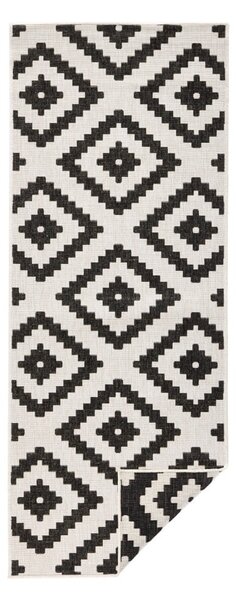 Černo-krémová venkovní koberec NORTHRUGS Malta, 80 x 345 cm