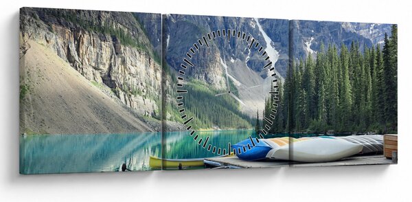 Obraz - Moraine Lake (s hodinami) (90x30 cm)