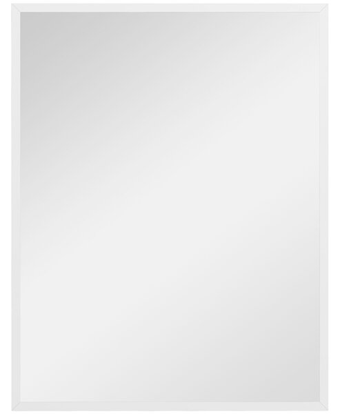HOMCOM Obdélníkové Zrcadlo Koupelnové Zrcadlo 70x90 cm Dekorativní Zrcadlo pro Obývací Pokoj, Předsíň, Chodbu Horizontálně nebo Vertikálně Bílé | Aoso