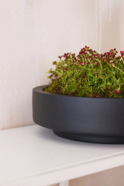 Mísa na květiny ESCADA LOW, sklolaminát, průměr 37 cm, antracit