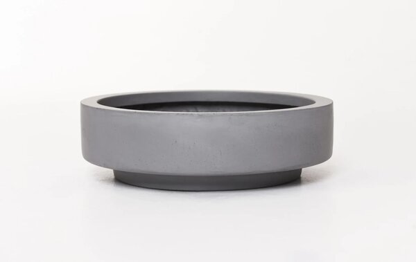 Mísa na květiny ESCADA LOW, sklolaminát, Ø 30 cm, šedá - beton design