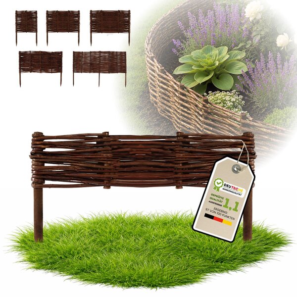 Floranica 1 kus Vrbový plot 10 cm x 40 cm – Zahradní plot z vrbového proutí Palisáda Přírodní oplocení Ohraničení záhonu