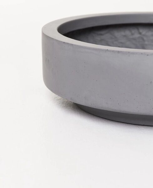 Mísa na květiny ESCADA LOW, sklolaminát, Ø 30 cm, šedá - beton design