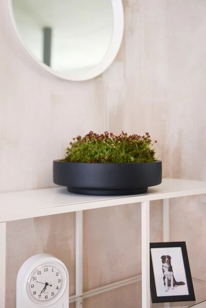 Mísa na květiny ESCADA LOW, sklolaminát, průměr 37 cm, antracit