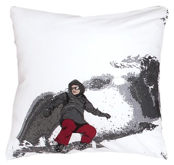 Povlak KLASIK SOFT snowboard bílošedá 40 x 40 cm