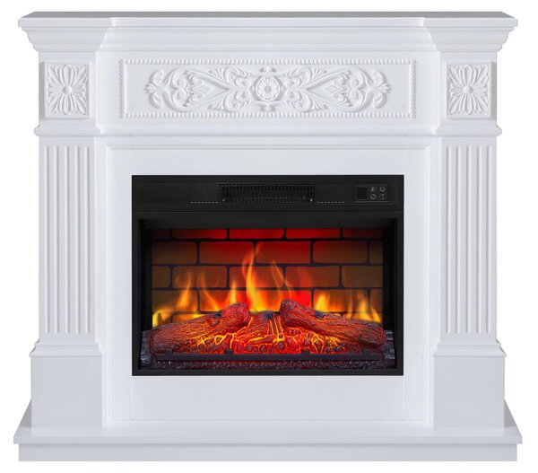 Elektrický krb ArtiFlame Toscana AF23BS bílý – volně stojící, LED plamen, topný výkon 1,8 kW, do 30 m², se zvukovým efektem