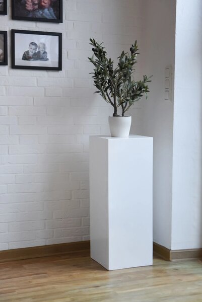 Podstavec PODEST, výška 80 cm, sklolaminát, bílý lesk