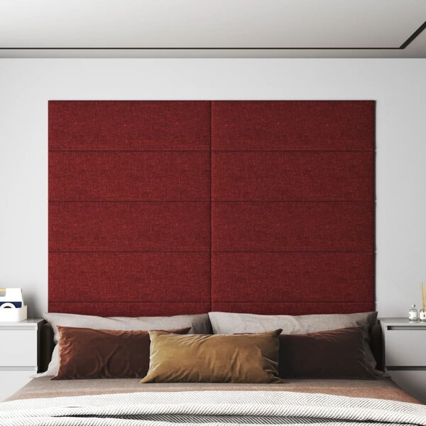 Nástěnné panely 12 ks vínové 90 x 30 cm textil 3,24 m²