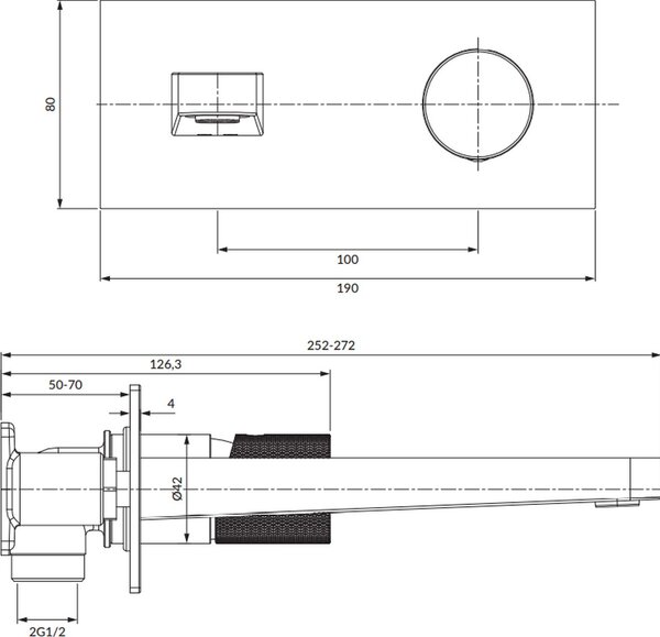 Omnires Contour umyvadlová baterie pod omítku chrom CT8015CR