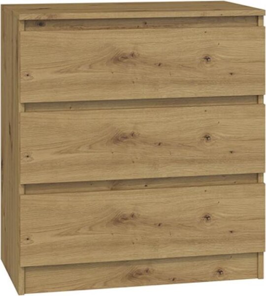 Topeshop M3 ARTISAN, Dub, 3 zásuvka/zásuvek, Dřevotřískové desky, Jednobarevný, Moderní, Dřevotřískové desky