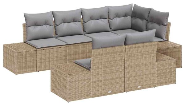 Sada zahradních pohovek 7 ks Beige a šedá polyratan 3347100