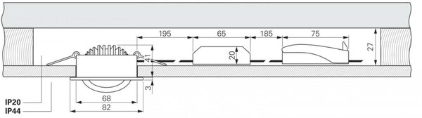 Deko-Light stropní vestavné svítidlo, Dione IP, 8,5 W, DIM, 2700 K, 220-240V 750 lm černá 565390