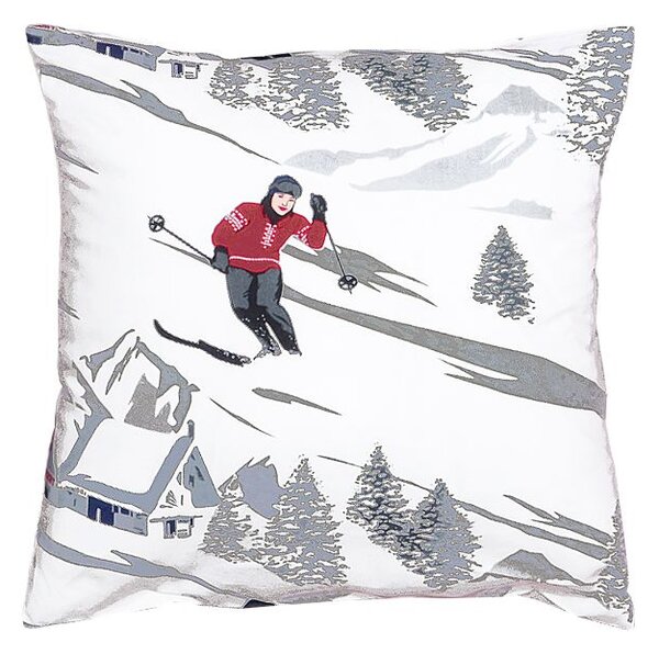 Povlak KLASIK SOFT ski boarding bílošedá 40 x 40 cm