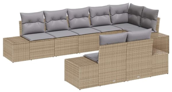 Sada zahradních pohovek 8 ks Beige a šedá polyratan 3347110