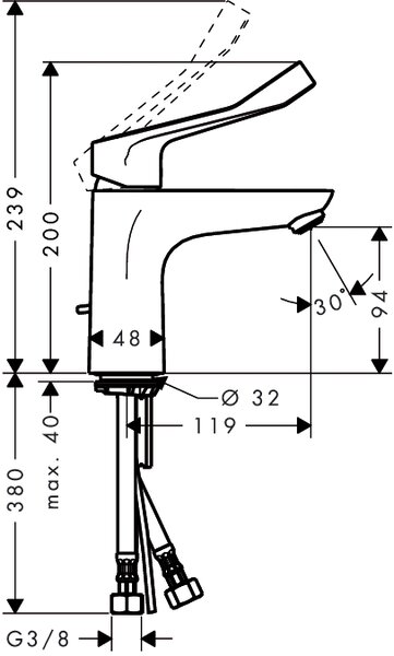 Hansgrohe Focus umyvadlová baterie stojící chrom 31915000
