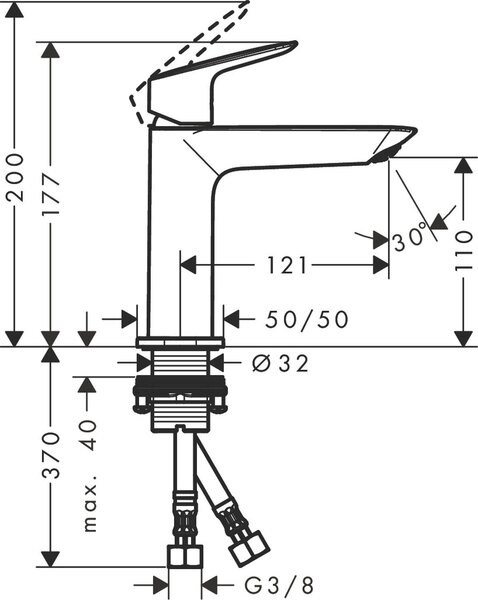 Hansgrohe Logis umyvadlová baterie stojící chrom 71252000