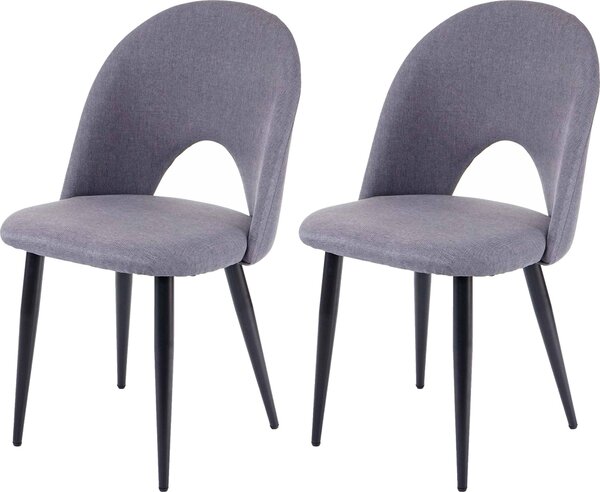 Sada 2 jídelních židlí HWC-D73, židle kuchyňská židle, látka/textil tmavě šedá