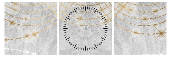 Obraz - Beton s designem (s hodinami) (90x30 cm)
