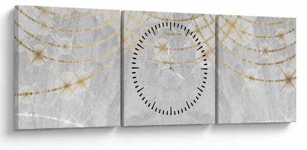 Obraz - Beton s designem (s hodinami) (90x30 cm)