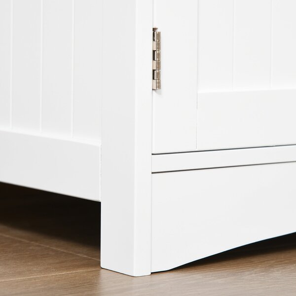 Kleankin Koupelnová skříňka se 3 policemi, šuplíkem a 2 dveřmi – Moderní skříňka na podlaze pro kuchyň, ložnici a obývací pokoj 60x33x122,5 cm Bílá |