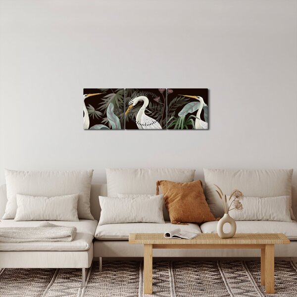Obraz - Ptáci (s hodinami) (90x30 cm)