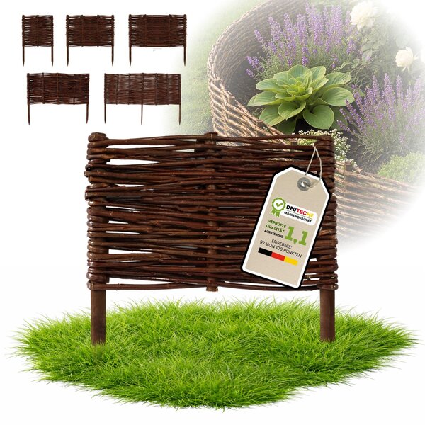Floranica 1 kus Vrbový plot 20 cm x 30 cm – Zahradní plot z vrbového proutí Palisáda Přírodní oplocení Ohraničení záhonu
