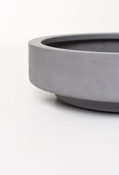 Mísa na květiny ESCADA LOW, sklolaminát, Ø 45 cm, šedá - beton design