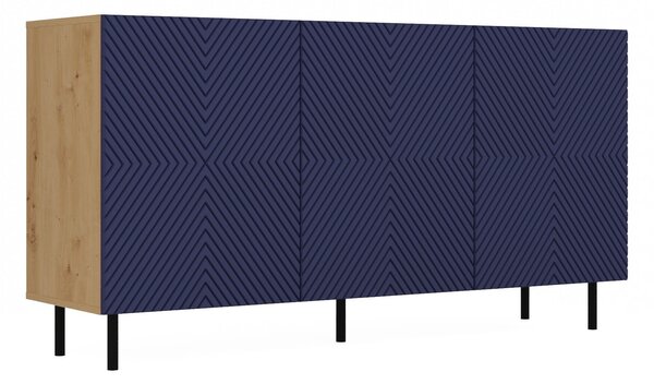 Topeshop KAMA 3K ART/G KPL, Úložná skříňka, Podlahový, Skříňka u zdi, 6 police/polic, 3 dveře/dveří, Dub