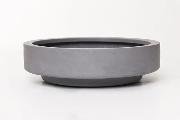 Mísa na květiny ESCADA LOW, sklolaminát, Ø 45 cm, šedá - beton design
