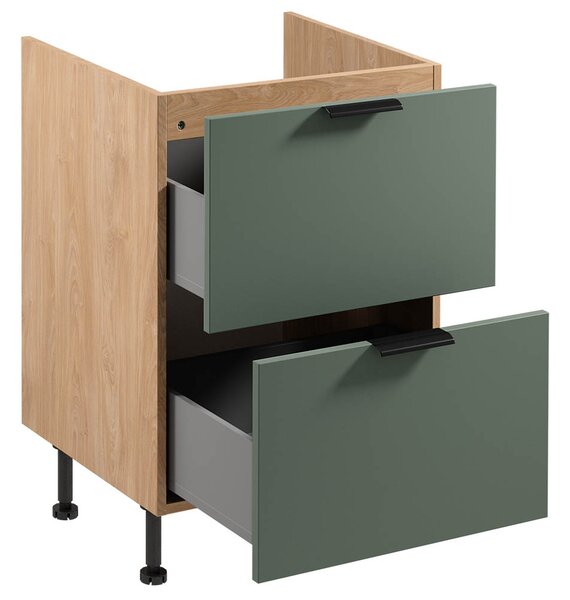 SORENTO pg | dolní skříňka D60IN se zásuvkami na indukční desku | 60 cm | puccini/zelená