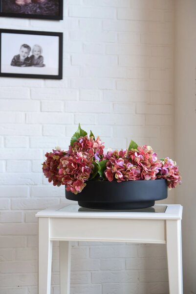 Mísa na květiny ESCADA LOW, sklolaminát, průměr 45 cm, antracit