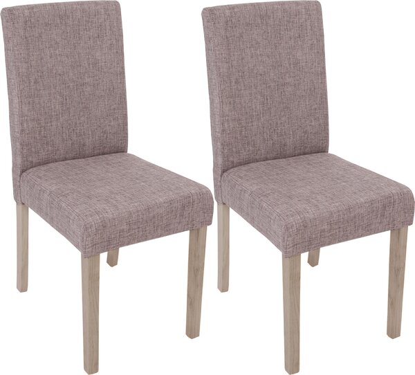 Sada 2 jídelních židlí Littau, židle Kuchyňská židle Textil, šedá, konstrukce nohou - dub