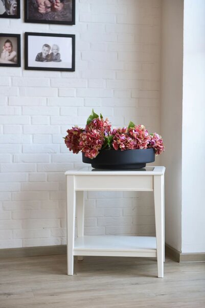 Mísa na květiny ESCADA LOW, sklolaminát, průměr 45 cm, antracit