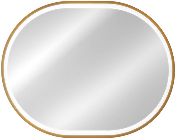Comad Apollo 2 zrcadlo 70x90 cm oválný s osvětlením zlatá LUSTRO APOLLO 2 900X700