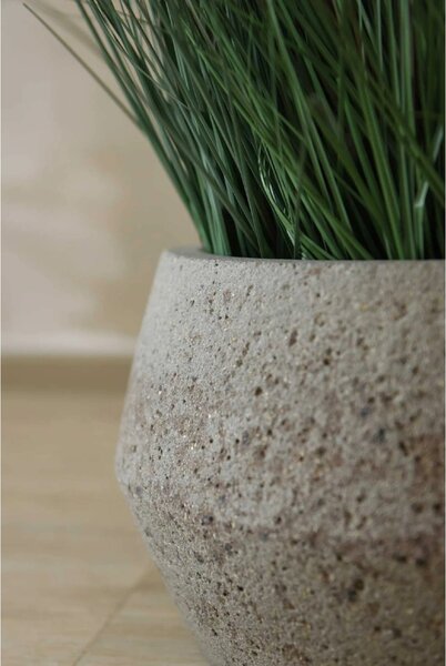 Moderní květináč BRIGATA, vláknocement, 36x22 cm, šedý