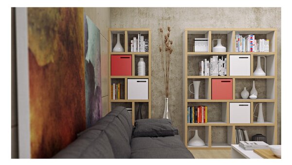 Knihovna v bílo-přírodní barvě 150x198 cm Berlin – TemaHome