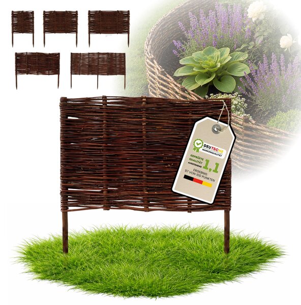 Floranica 1 kus Vrbový plot 60 cm x 60 cm – Zahradní plot z vrbového proutí Palisáda Přírodní oplocení Ohraničení záhonu