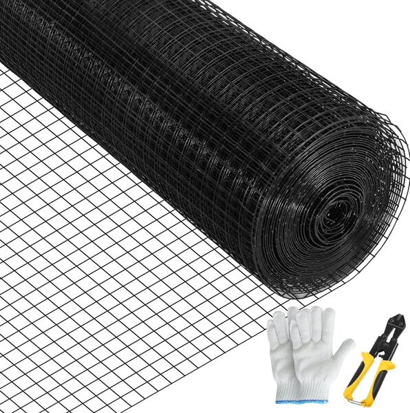 Svařovaný drátěný plot, vinylová síť pro králíky, 2,5 x 2,5 cm, 16 mm, 61 x 30 m