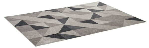 HOMCOM Moderní Sametový Geometrický Koberec do Obývacího Pokoje 230x160 cm s Protiskluzovou Bází pro ložnici, kancelář a studovnu | Aosom