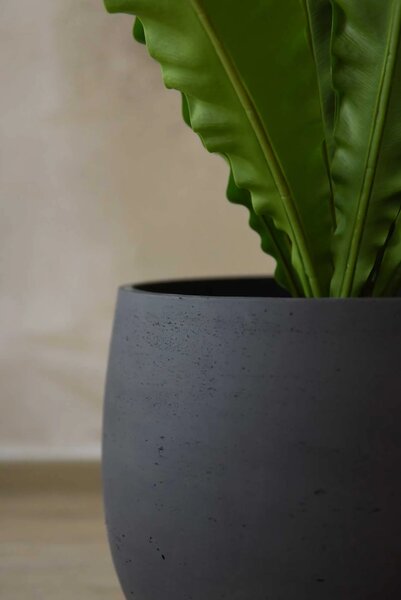 Moderní květináč RAFIOT, sklolaminát, výška 35 cm, antracit