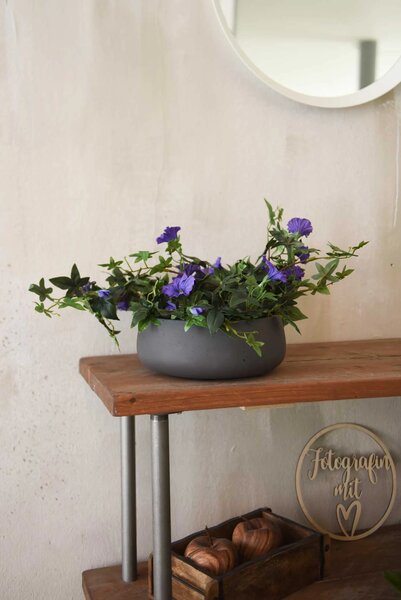 Dekorační mísa PERA, sklolaminát, průměr 22 cm, antracit