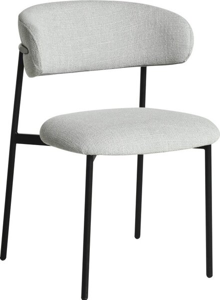 HowHomely Židle ZOYA šedá látka - minimalistický design, ergonomický, černý kovový rám