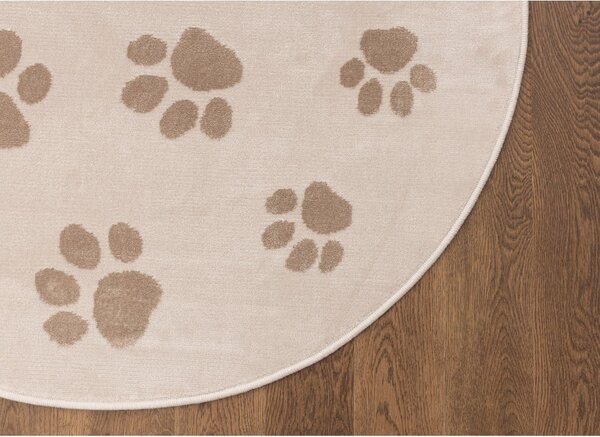 Béžový dětský koberec ø133 cm Paws Light Beige – FD