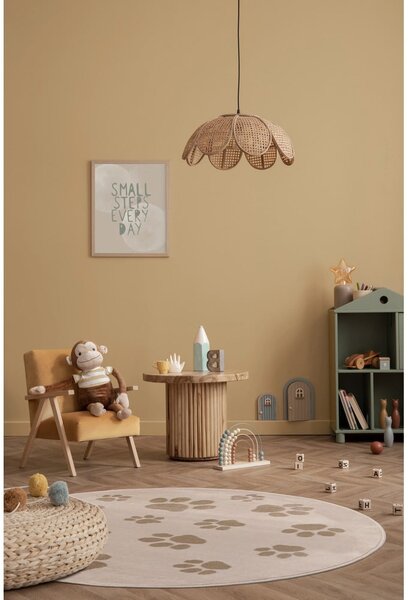 Béžový dětský koberec ø133 cm Paws Light Beige – FD