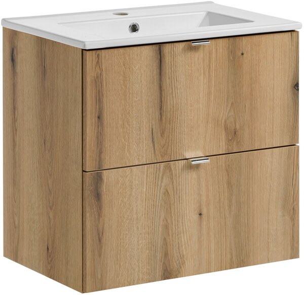 Sada skříňka Comad Nova Oak NOVA OAK A 82-60-2S, umyvadlo Comad Dance White UM-2060RB DANCE 60-DP